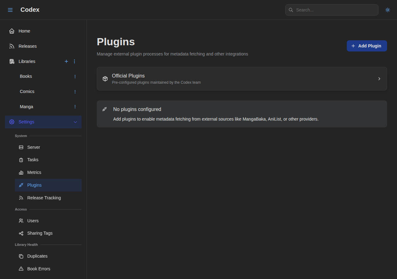 Plugin Settings - Empty