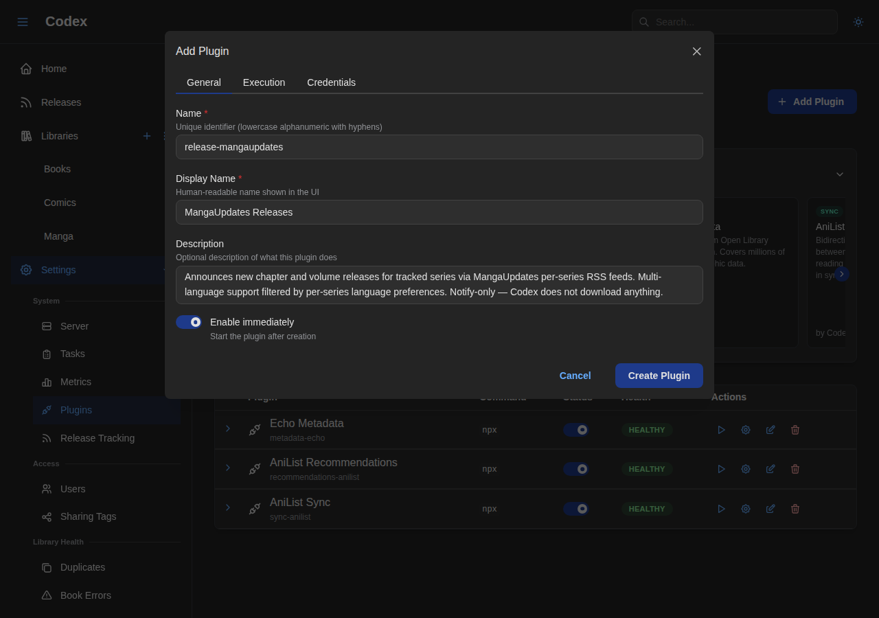 Add MangaUpdates Plugin - General